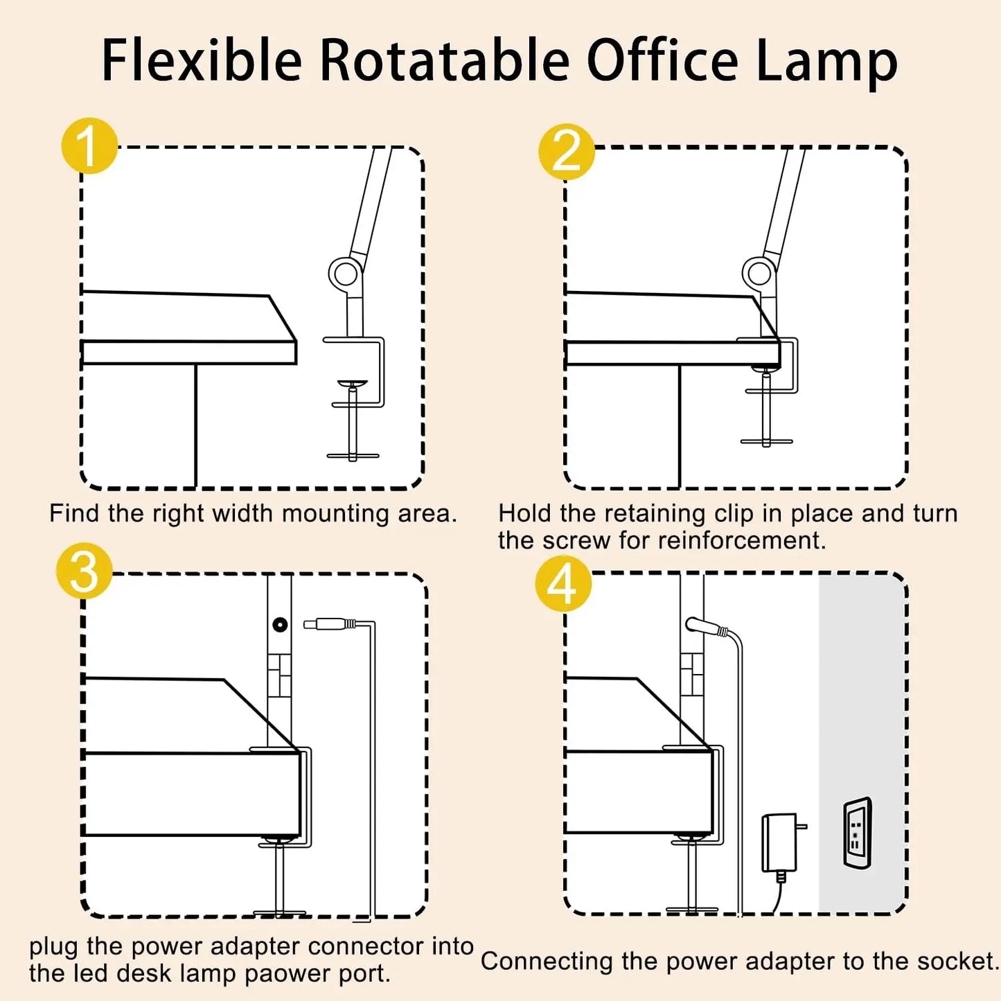 LED Desk Lamp With Flexible Swing Arm And Touch Control