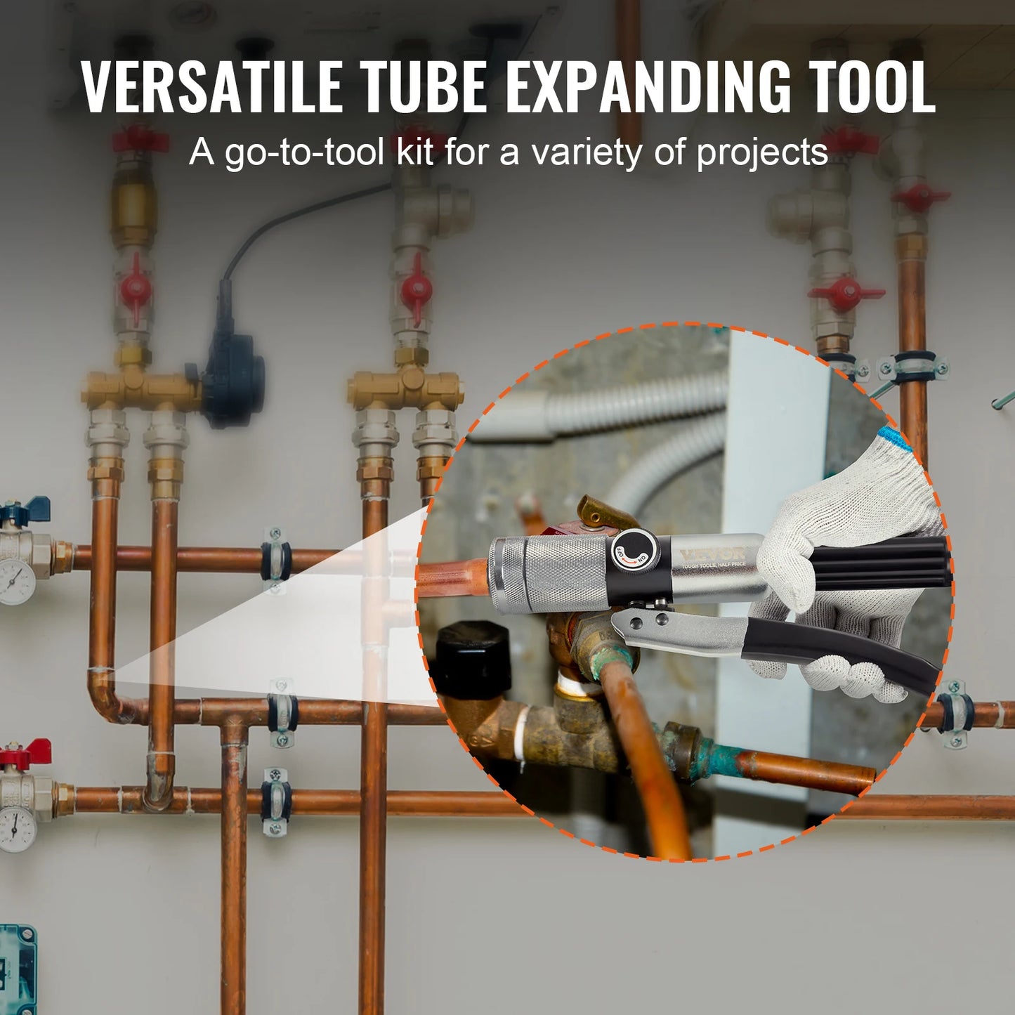 SucceBuy Hydraulic Tube Expander 7-Head Deburring Tool Pipe Cutter