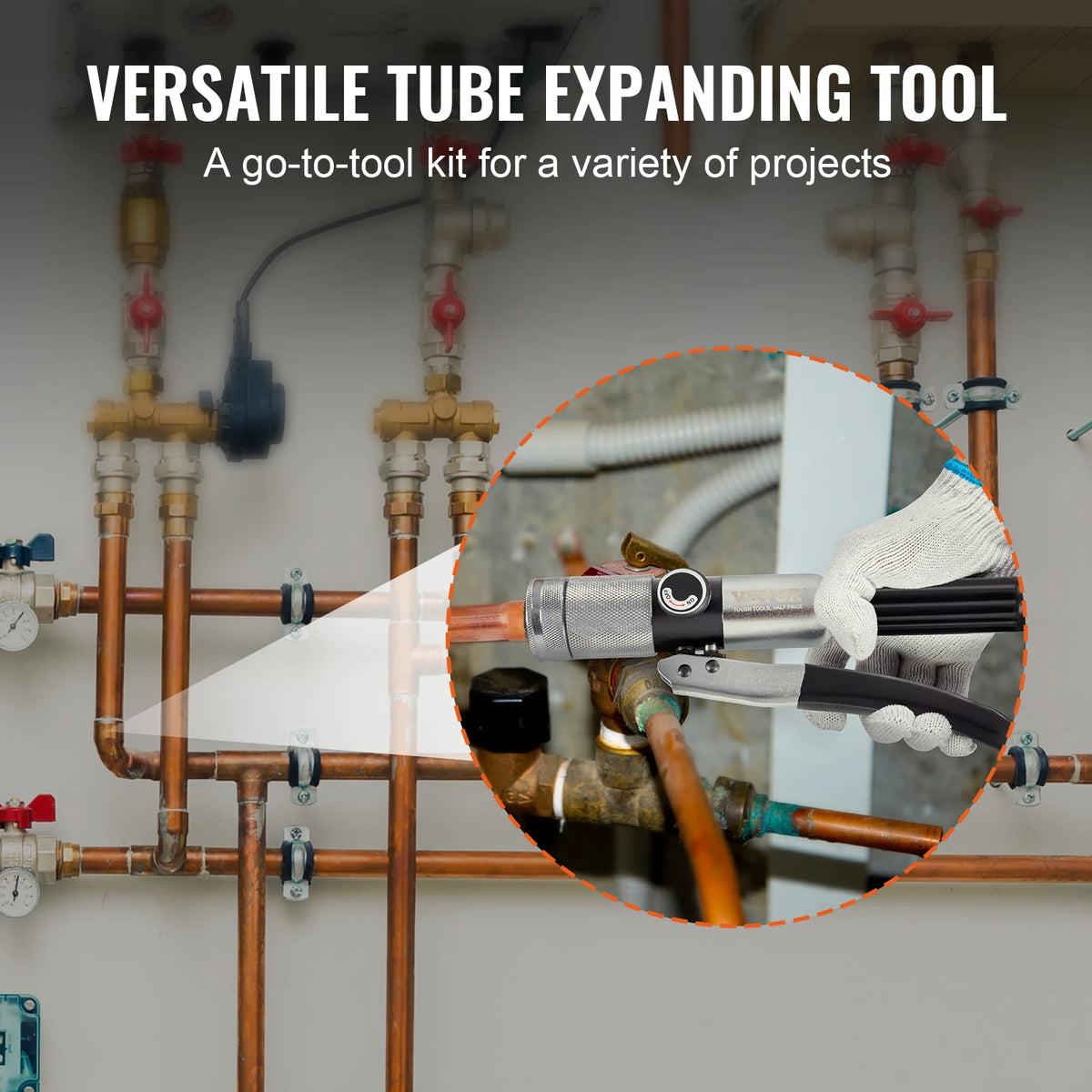SucceBuy Hydraulic Tube Expander With 7 Pipe Heads