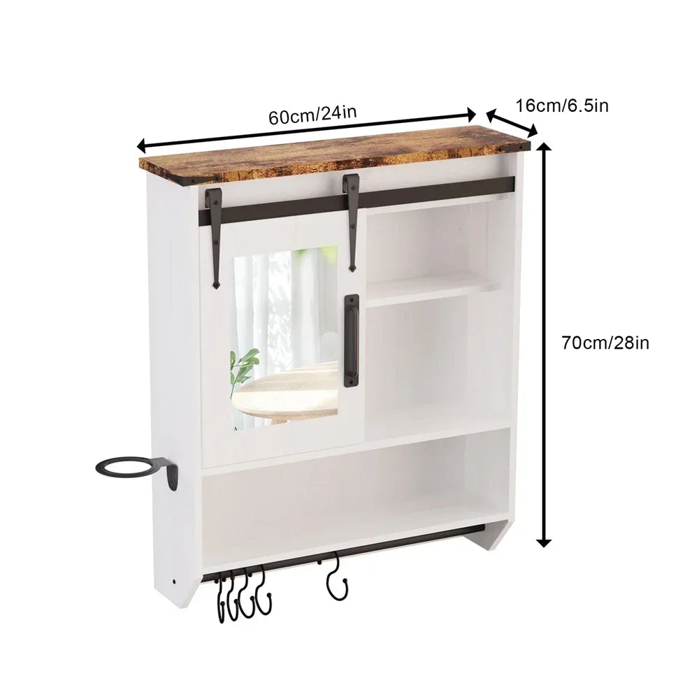 Round Wall Mounted Bathroom Medicine Cabinet With Mirror