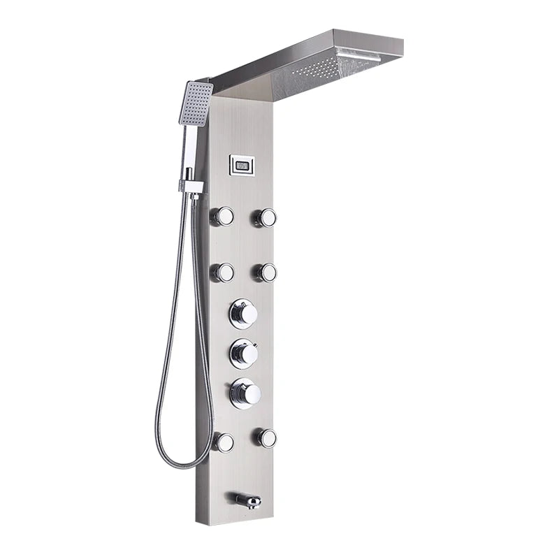 Shinessia Luxury Led Shower Panel With Dual Control Massage Jets