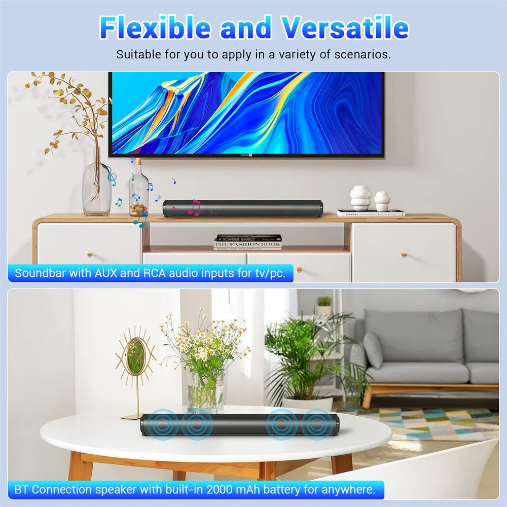 CURUK Bluetooth Sound Bar With Subwoofer Home Theater Speaker - Home and Haven Store