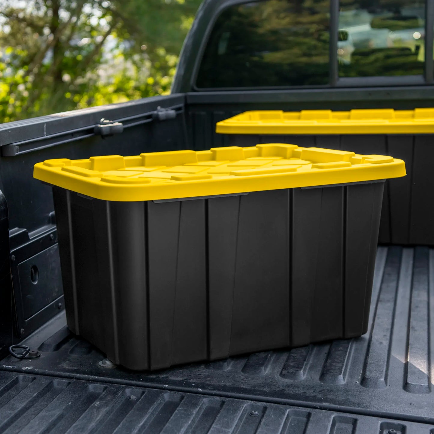 Durable Plastic Storage Tote With Snap On Lid 6 Pack