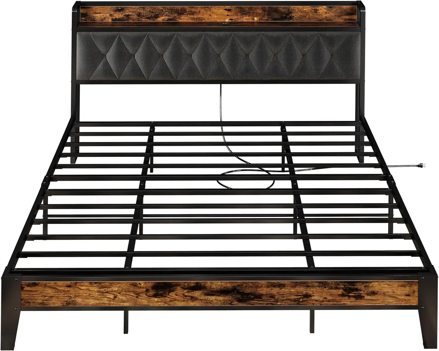 Anctor Bed Frames With Storage Headboard Outlets No Box Springs - Home and Haven Store