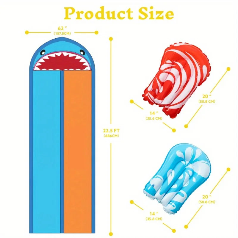 Joyfy Double Lane Water Slide With Inflatable Boards For Kids And Adults - Home and Haven Store