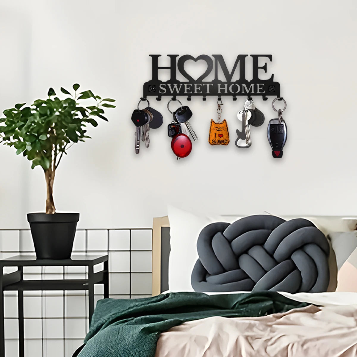 Sweet Home Design Wall Mount Key Holder With 10 Hooks