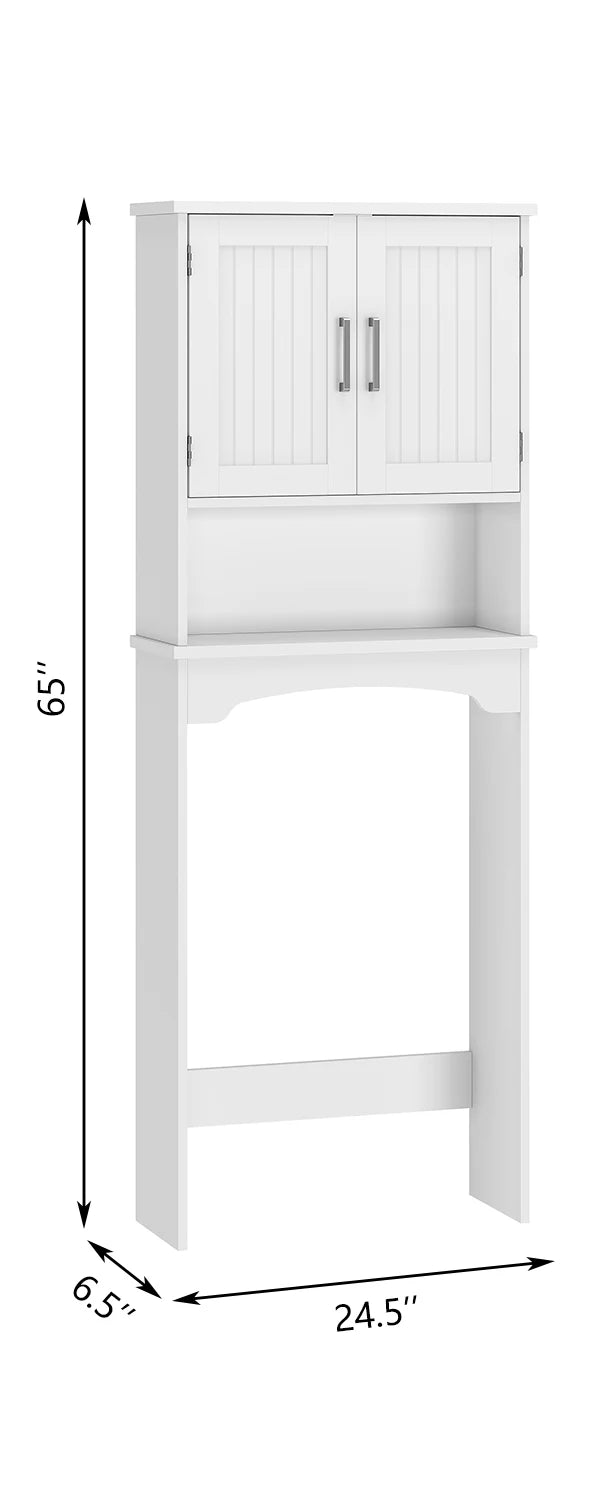 HiMISS Over Toilet Storage Cabinet Double Doors Open Shelf