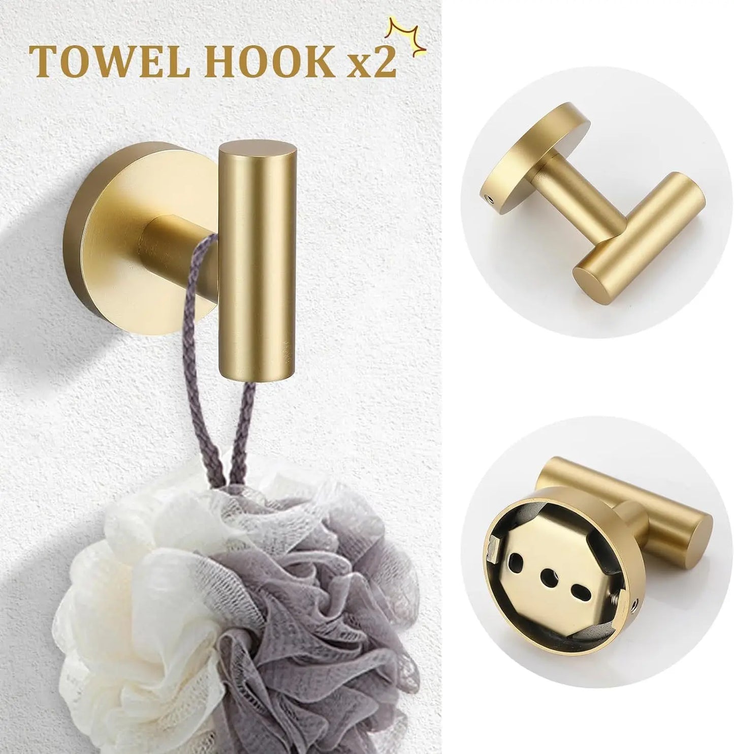 Stainless Steel Bathroom Hardware Set With Towel Bar - Home and Haven Store