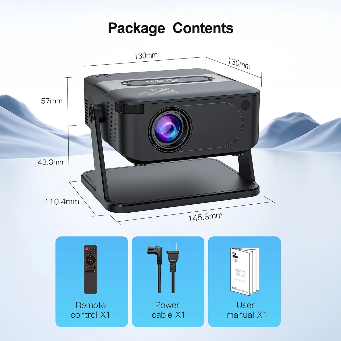 XNANO HA109 Mini Projector Android With WiFi6 BT 5.0 - Home and Haven Store