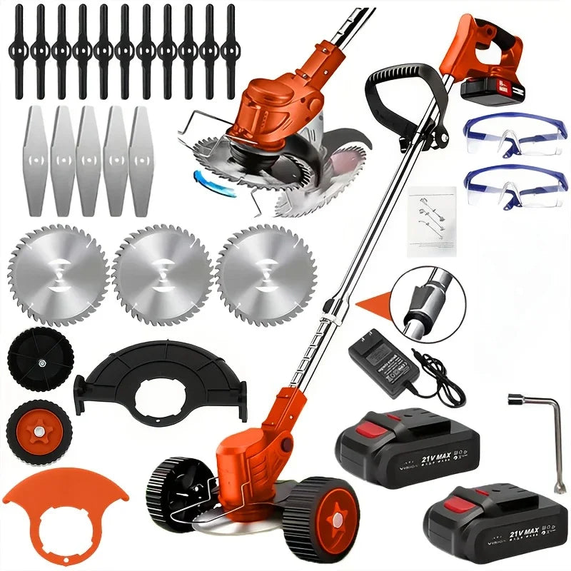 Cordless Lawn Trimmer And Edger With Brush Cutter For Garden