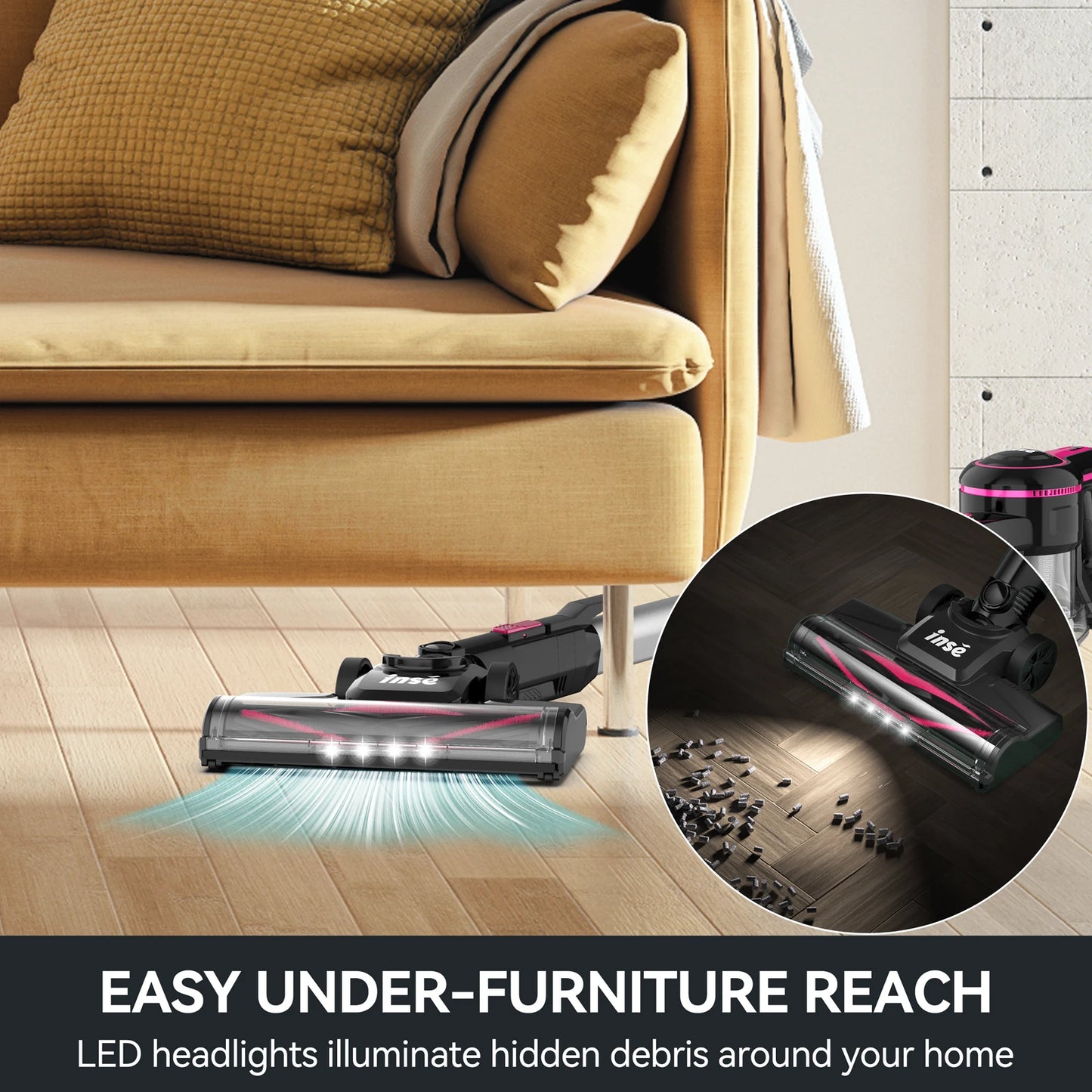 INSE N5T Cordless Vacuum Cleaner 6 in 1 For Home Cleaning