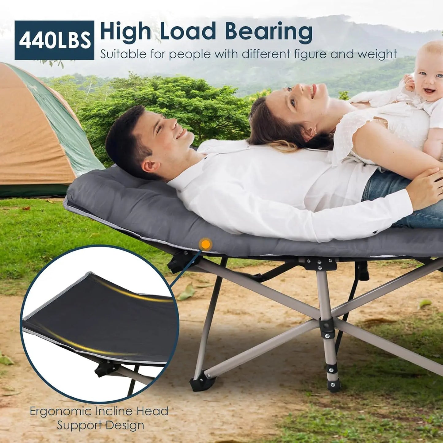 Foldable Portable Outdoor Lounge Chair With Pearl Foam Mattress - Home and Haven Store