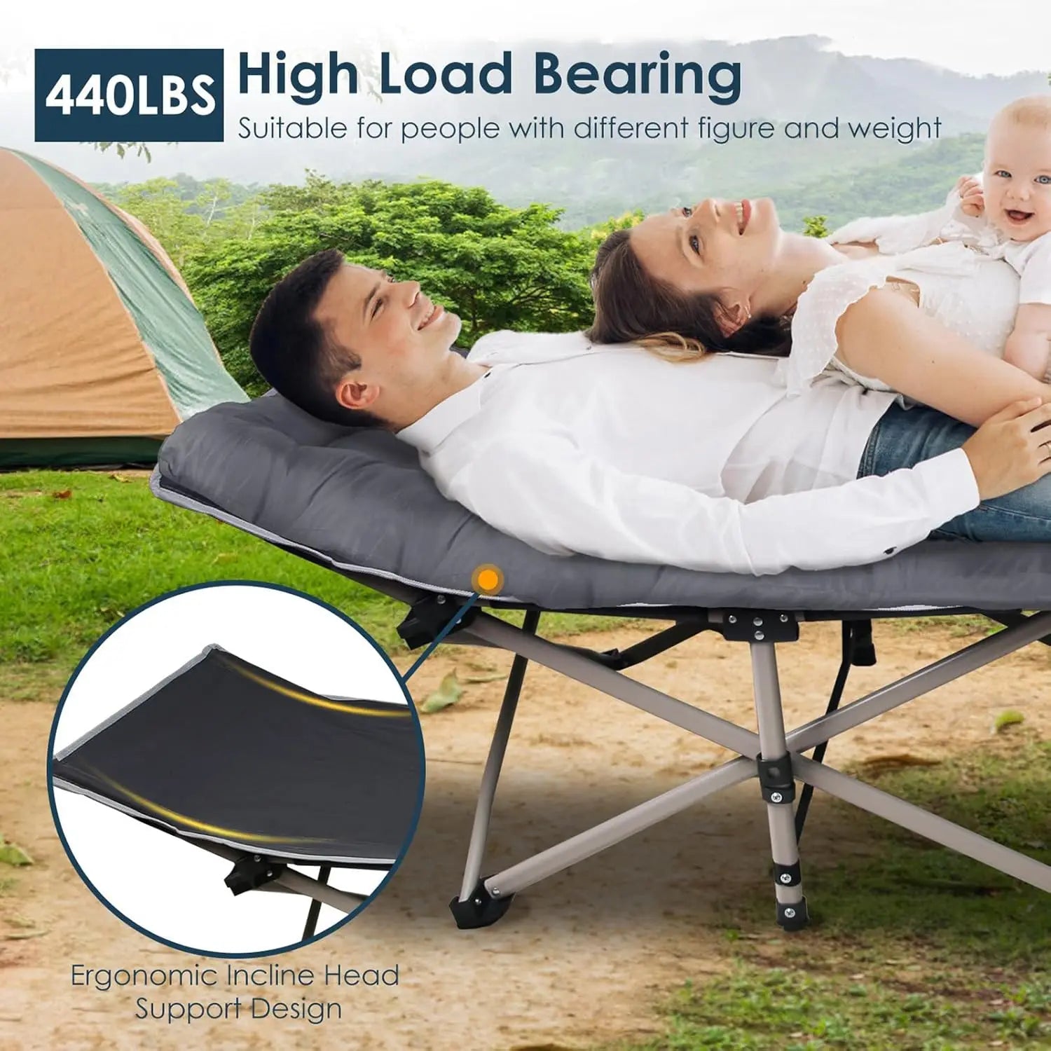 Foldable Portable Outdoor Lounge Chair With Pearl Foam Mattress - Home and Haven Store