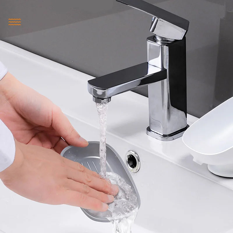 Drainable Suction Soap Dish Holder For Bathroom And Kitchen