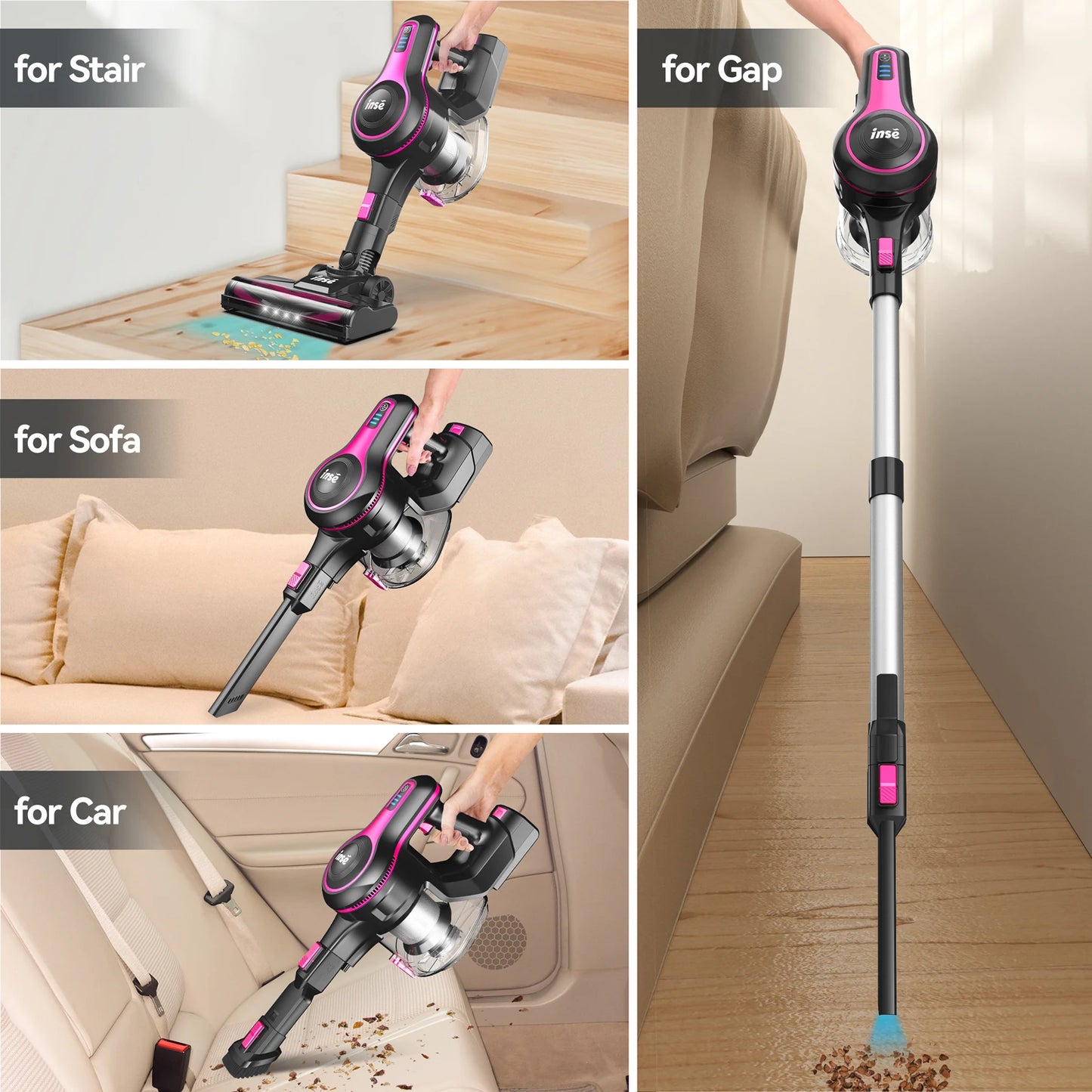 INSE N5T Cordless Vacuum Cleaner 6 in 1 For Home Cleaning