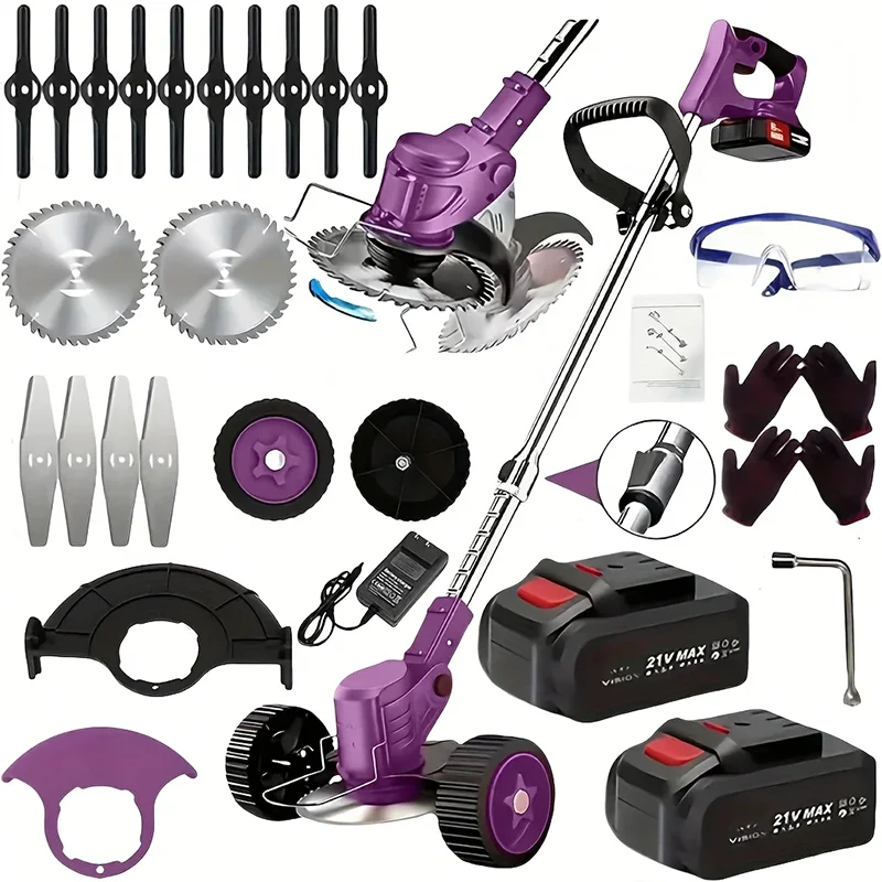 Cordless Lawn Trimmer And Edger With Brush Cutter For Garden