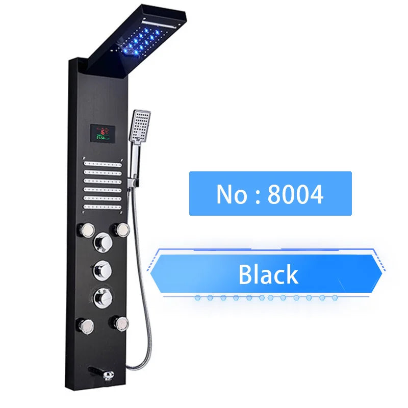 Shinessia Luxury Led Shower Panel With Dual Control Massage Jets