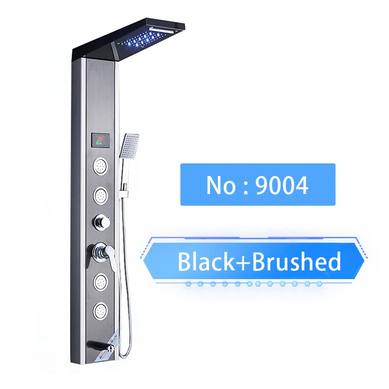 Shinessia Luxury Led Shower Panel With Dual Control Massage Jets