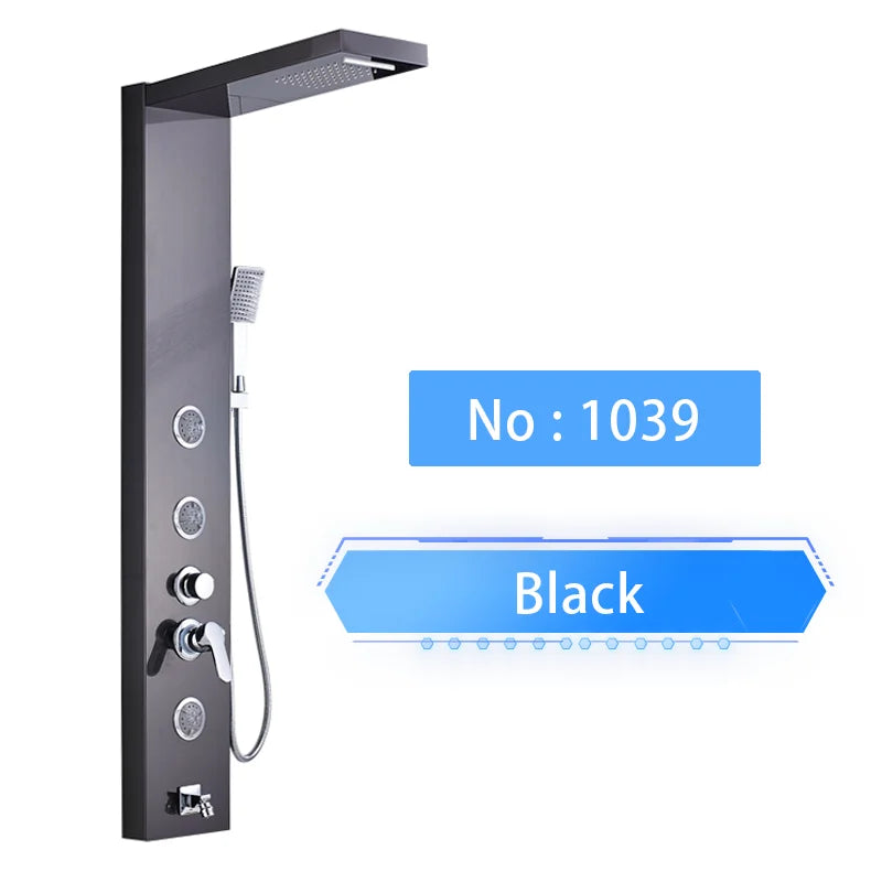 Shinessia Luxury Led Shower Panel With Dual Control Massage Jets