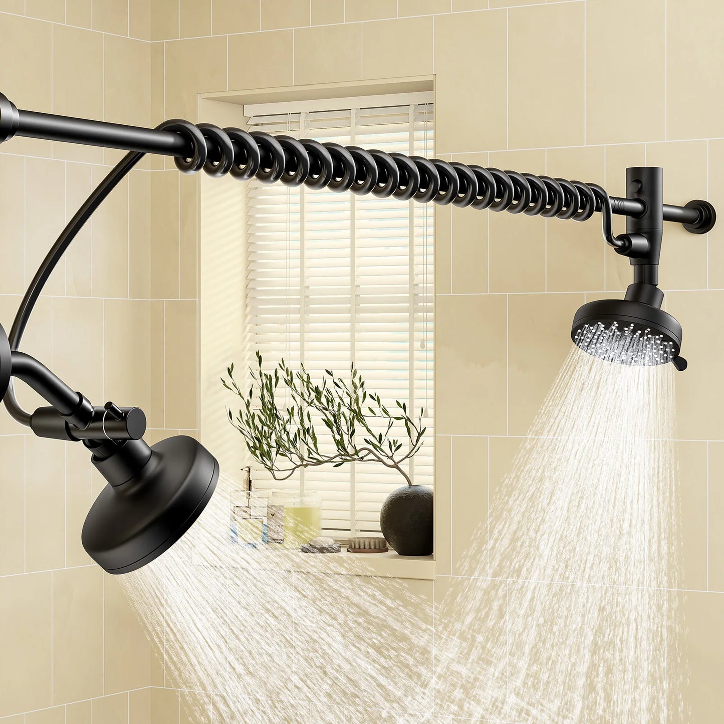Tandem Shower Head For Couples With Original Adjustable Slider