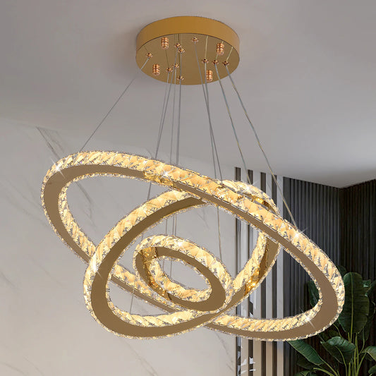 Vinilky Iron Crystal Pendant Chandelier With Lustre And Remote Control