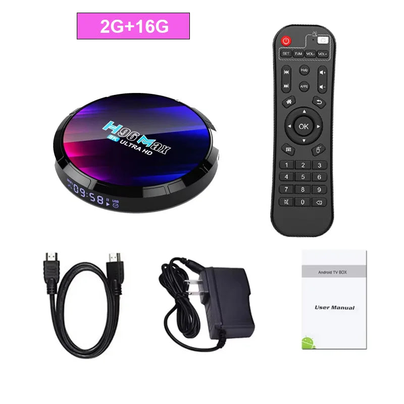 H96 Android Smart TV SetTopBox Quad Core WiFi 6 HDR10
