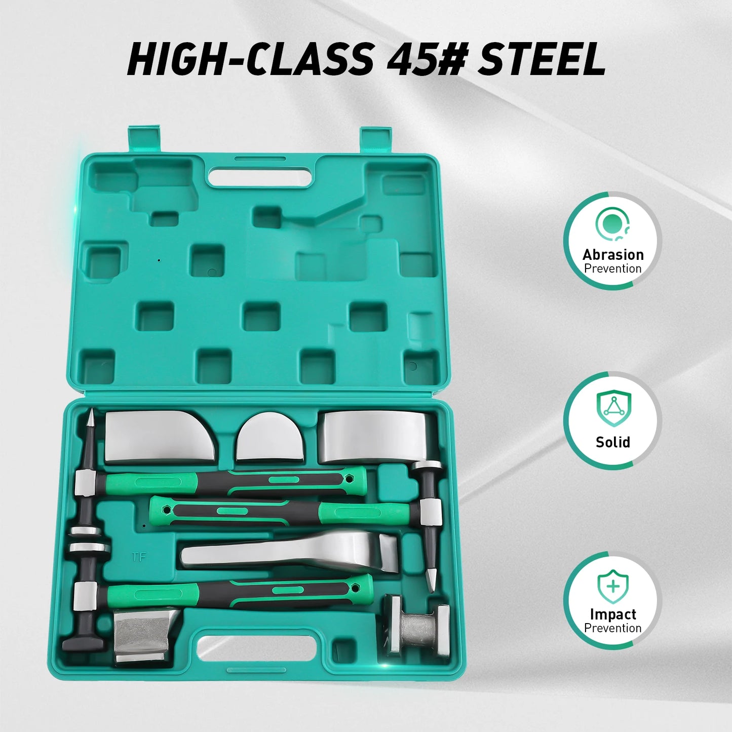Car Dent Repair Tool Kit 9 Piece Set With 45 Steel Hammers - Home and Haven Store