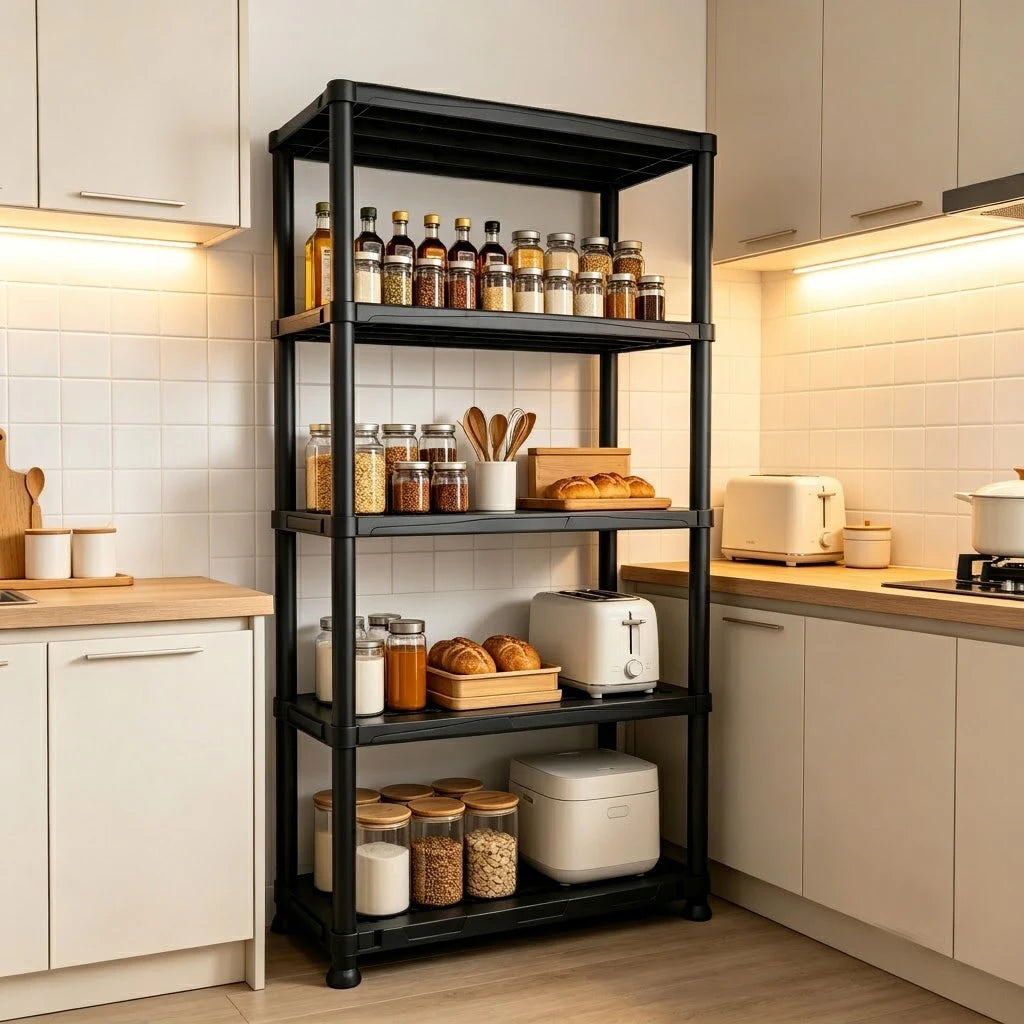 Heavy Duty Plastic Storage Shelving Rack For Home Organization