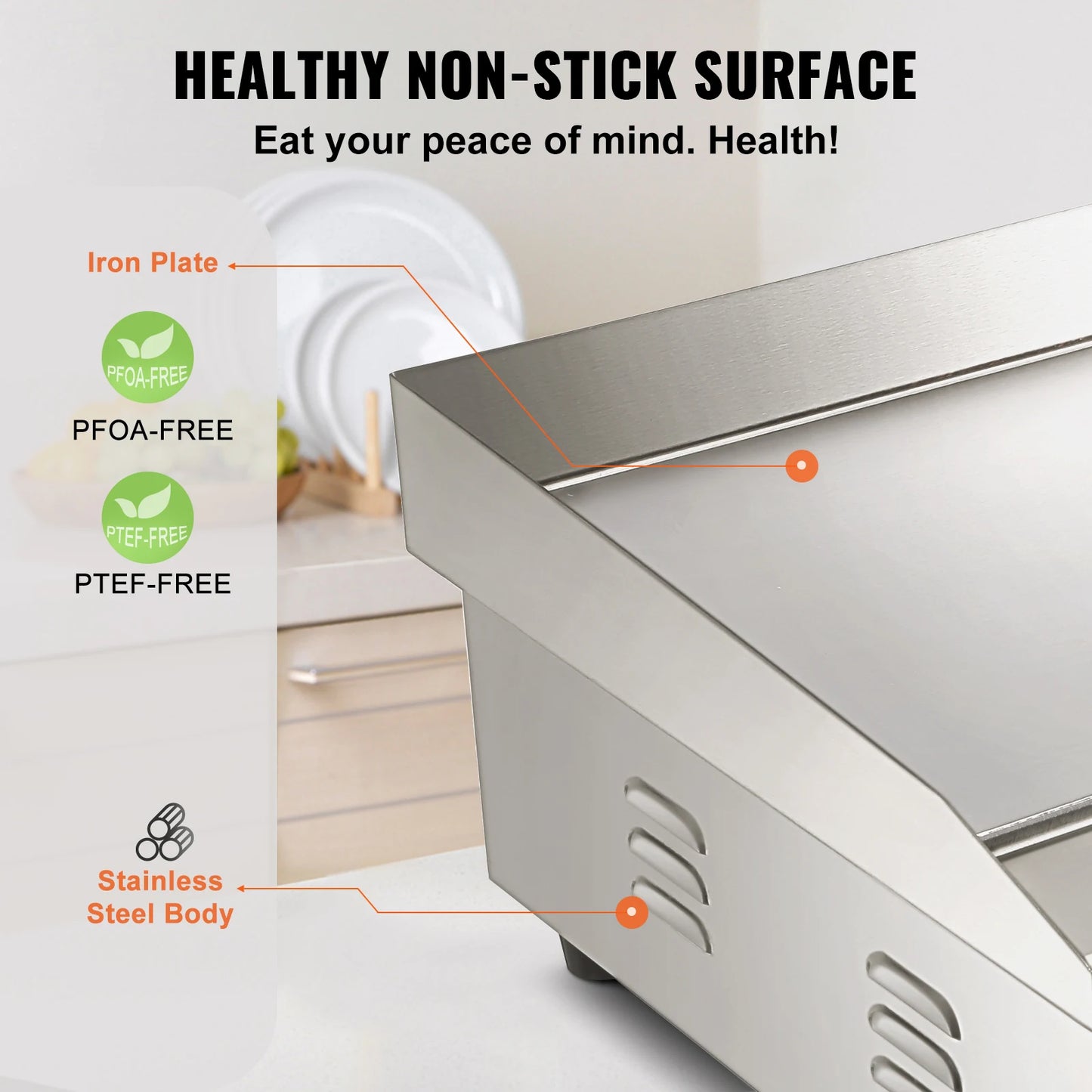 SucceBuy Commercial Electric Grill Teppanyaki Griddle With Temperature Control - Home and Haven Store