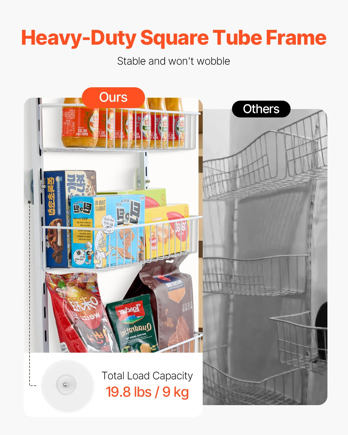 SucceBuy Heavy Duty Over Door Pantry Organizer Steel Spice Rack