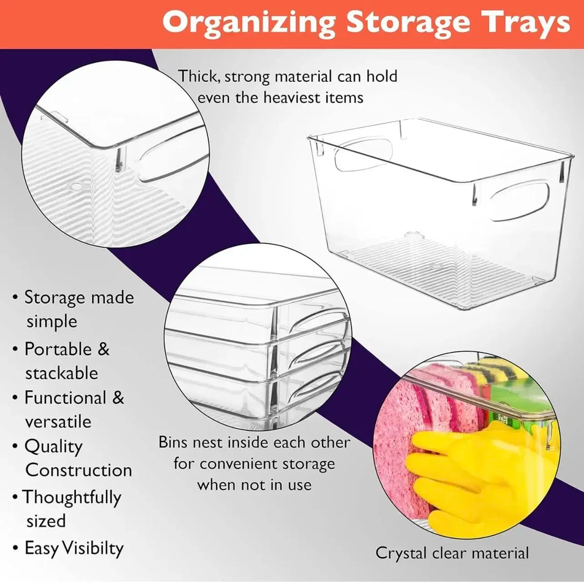 Stackable Plastic Storage Bins For Pantry And Kitchen Organization