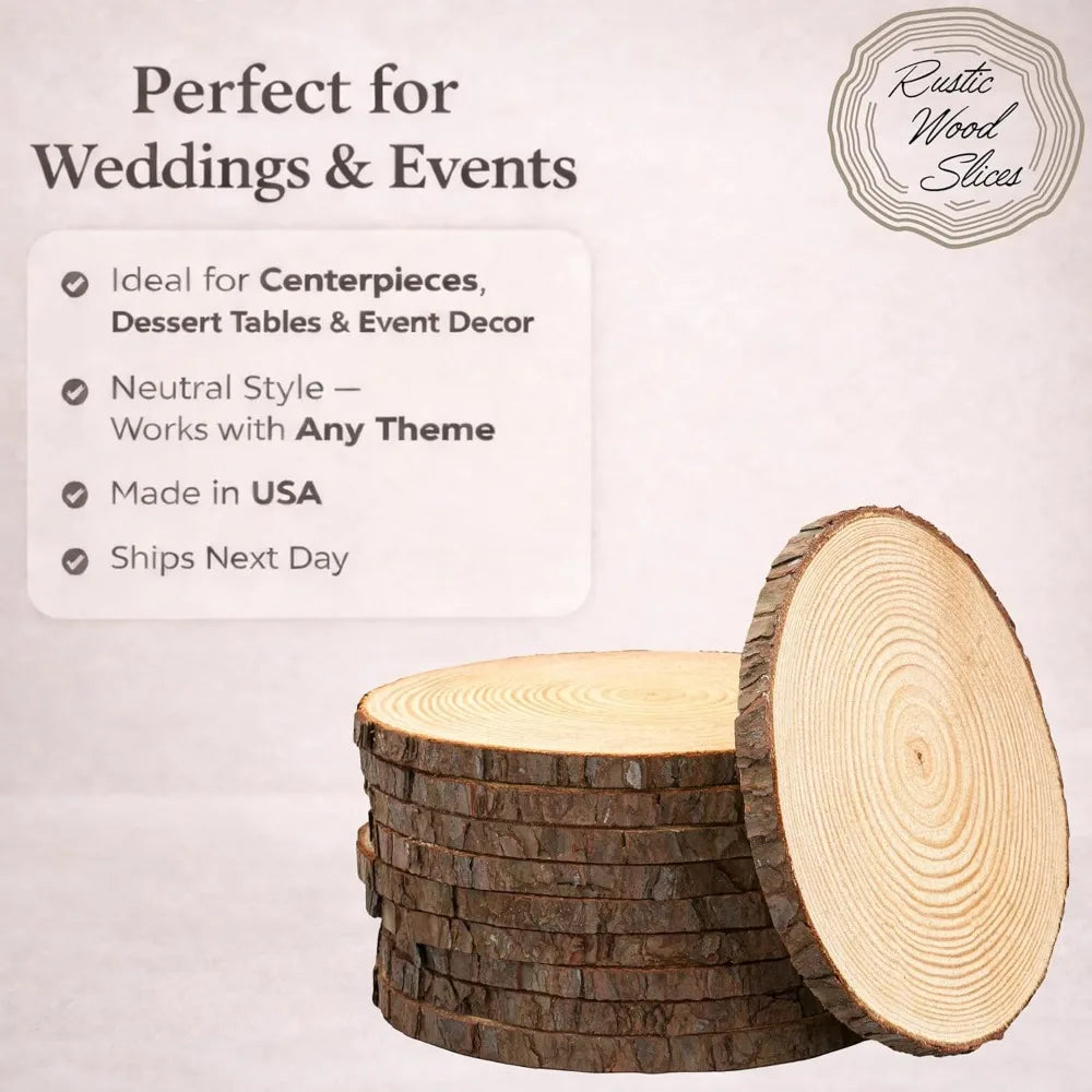 Wood Slice Centerpieces Set Of 12 Unfinished Pieces - Home and Haven Store