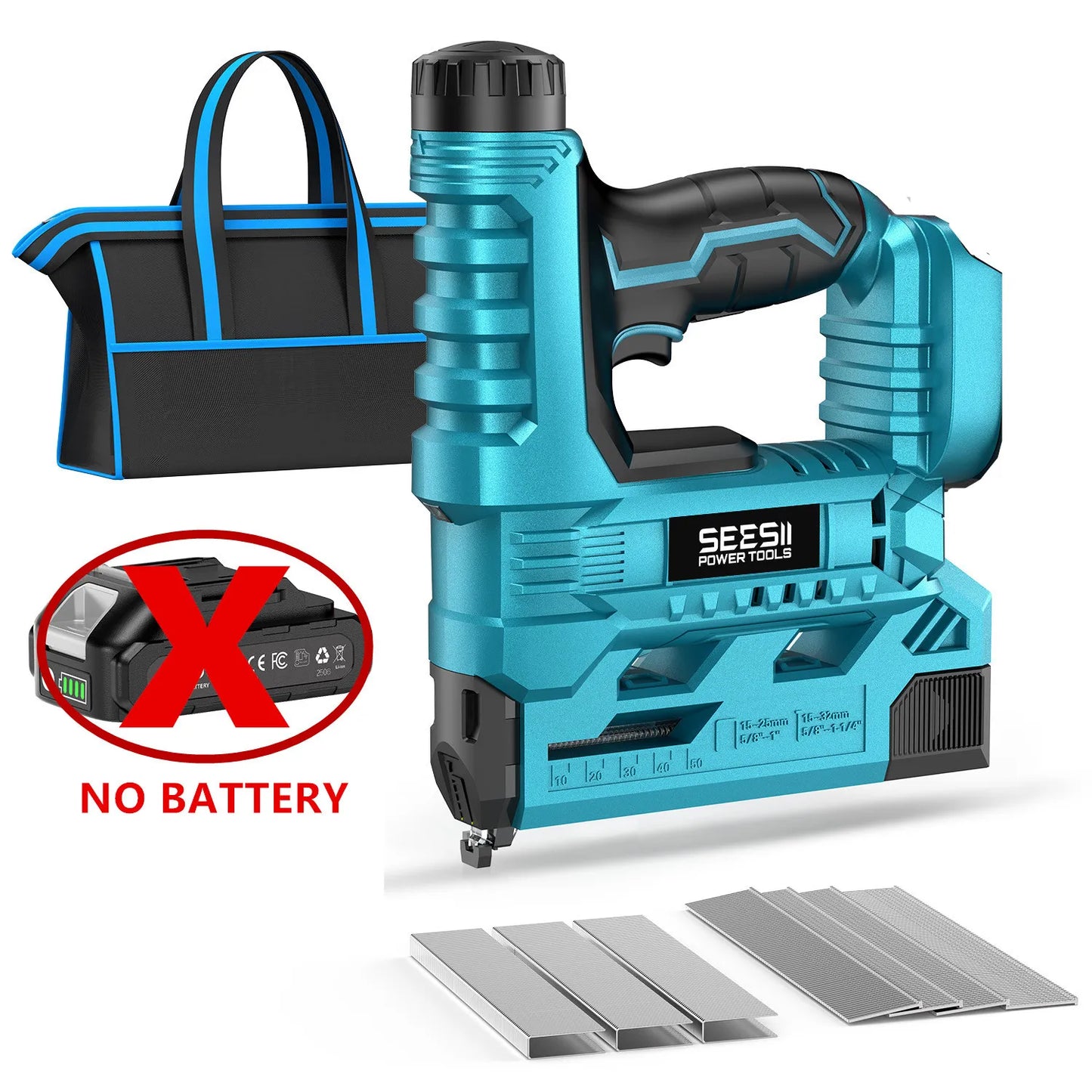 Seesii Cordless Brad Nail Gun With 1000 Nails And Batteries