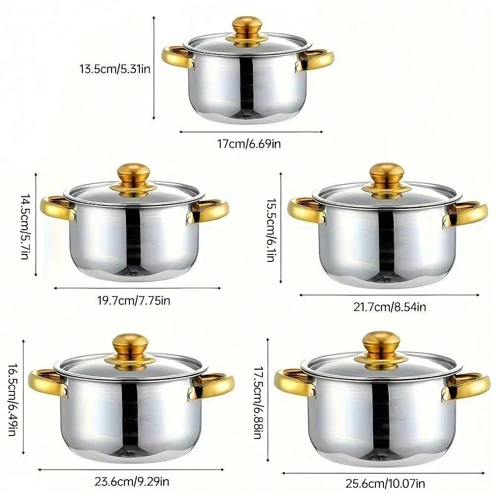 Stainless Steel Cookware Set With Lids Durable And Reliable - Home and Haven Store