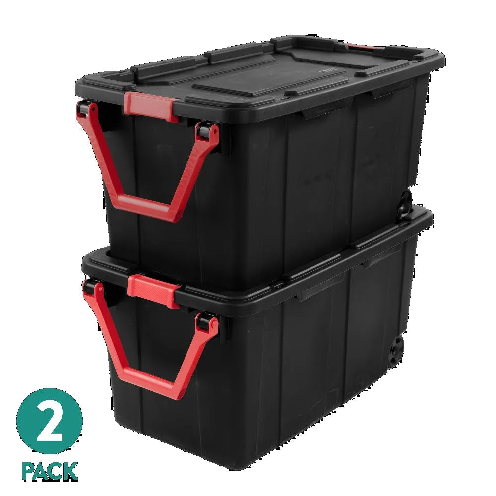 Sterilite Industrial Wheeled Plastic Storage Bin Pack Of 2