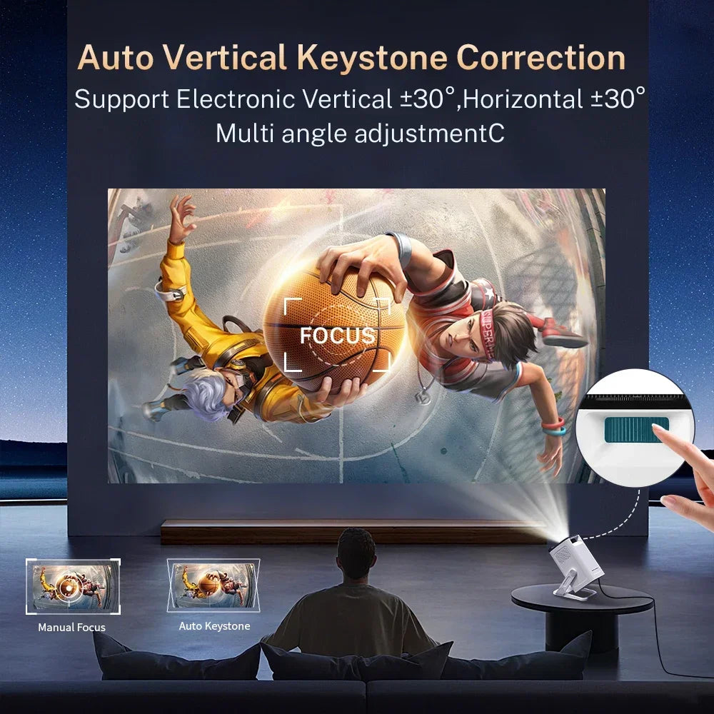 LynCast Mini Projector 1080P 4K Android TV Bluetooth 5.4