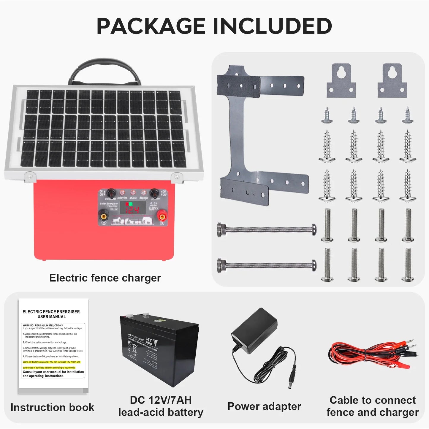 32KM Solar Electric Fence Charger 9.5KV 0.5J for Livestock Horses - Home and Haven Store