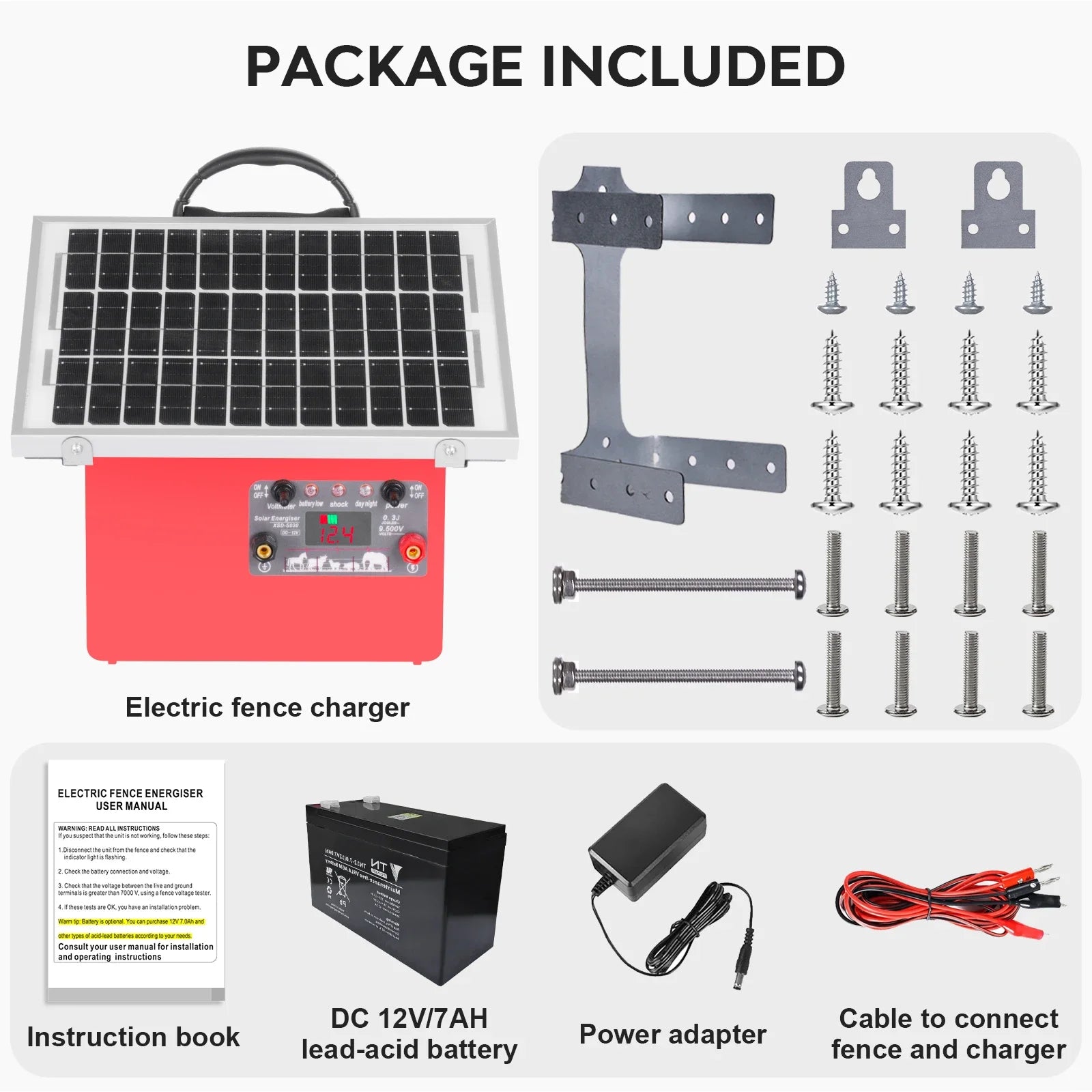 32KM Solar Electric Fence Charger 9.5KV 0.5J for Livestock Horses - Home and Haven Store