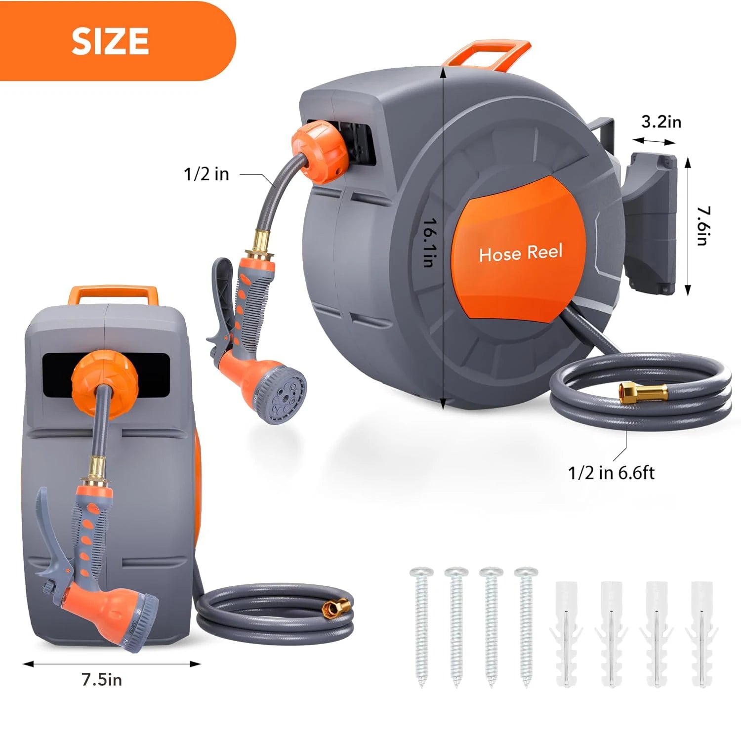 TWISTER.CK Retractable Garden Hose Reel With Nine Function Sprayer - Home and Haven Store