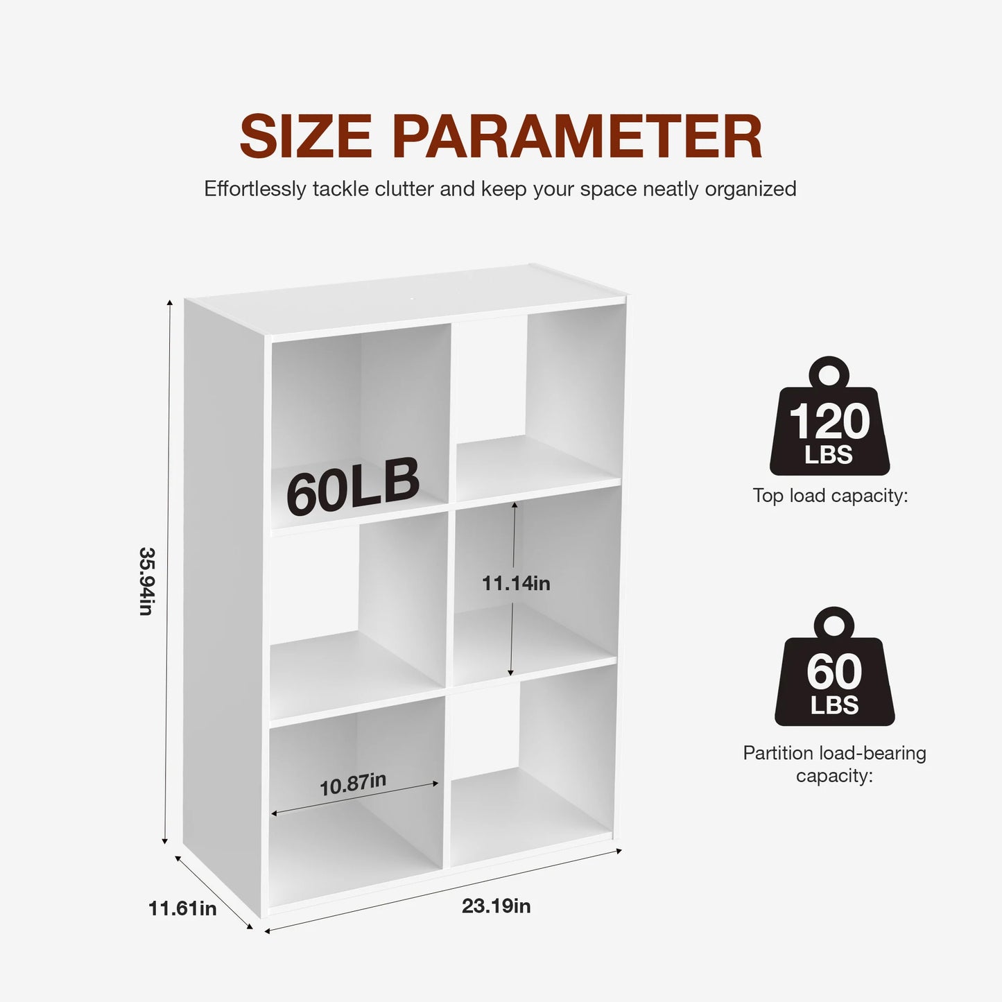 JHK Modern Wooden 9 Cube Storage Organizer Bookshelf Unit