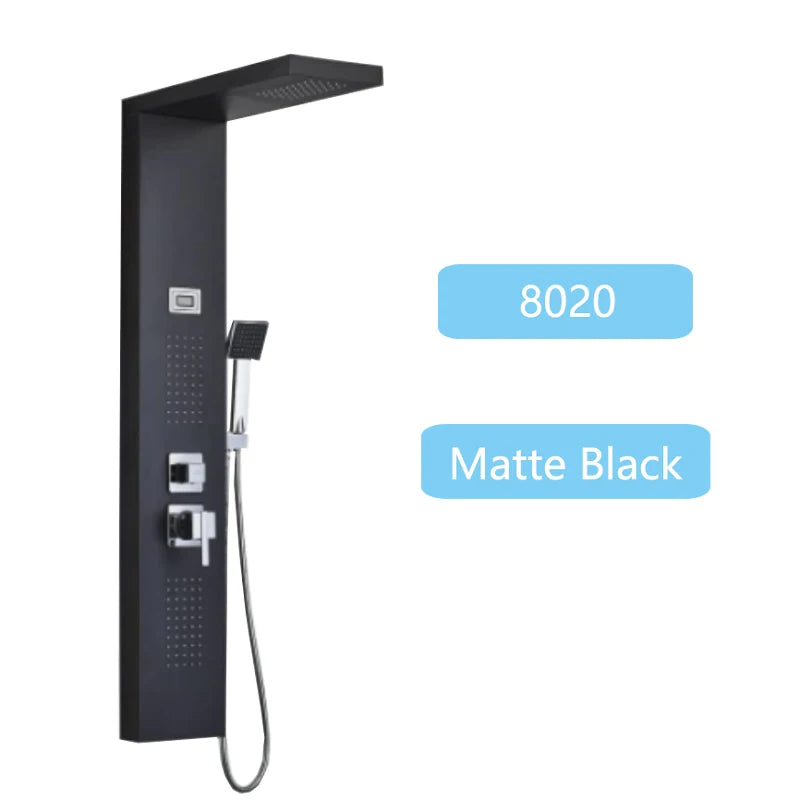 Shinessia Luxury Led Shower Panel With Dual Control Massage Jets