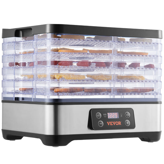 Vevor 5 Tray Food Dehydrator 300W Stainless Steel Digital Timer - Home and Haven Store