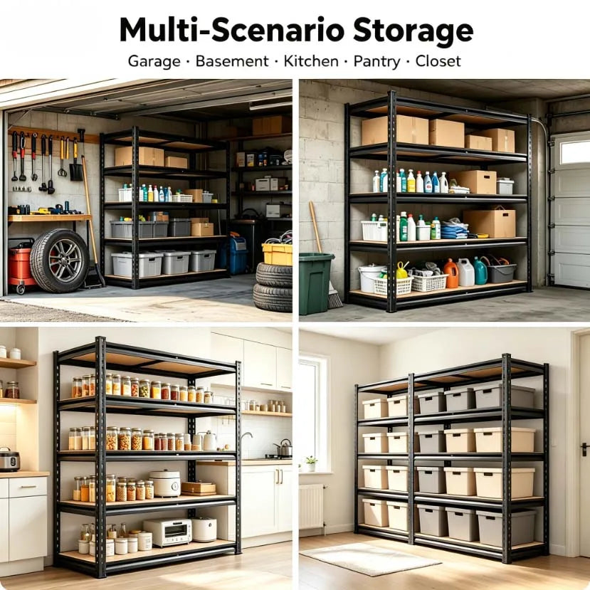 Heavy Duty Metal Storage Rack 5 Tier With MDF Shelves