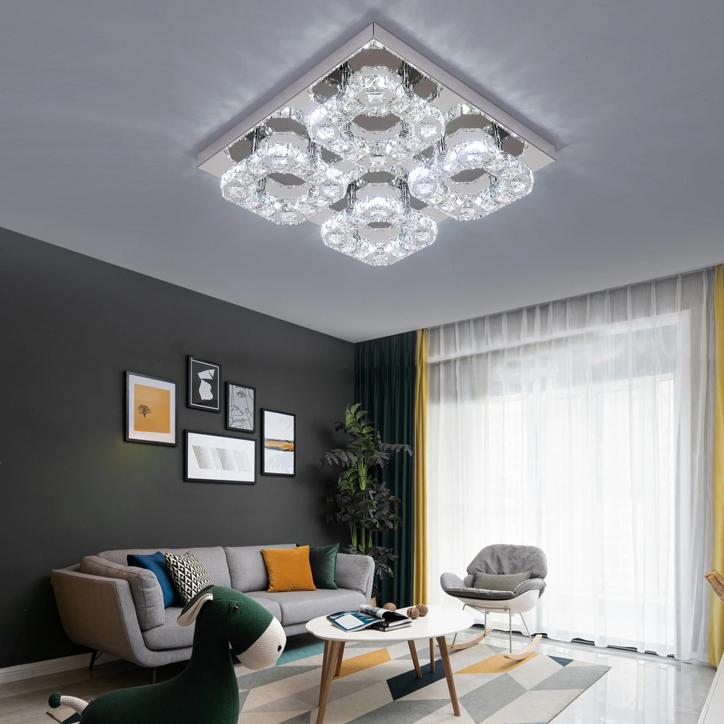 GreeLustr Ceiling Lights Chandelier LED Lamp With Remote