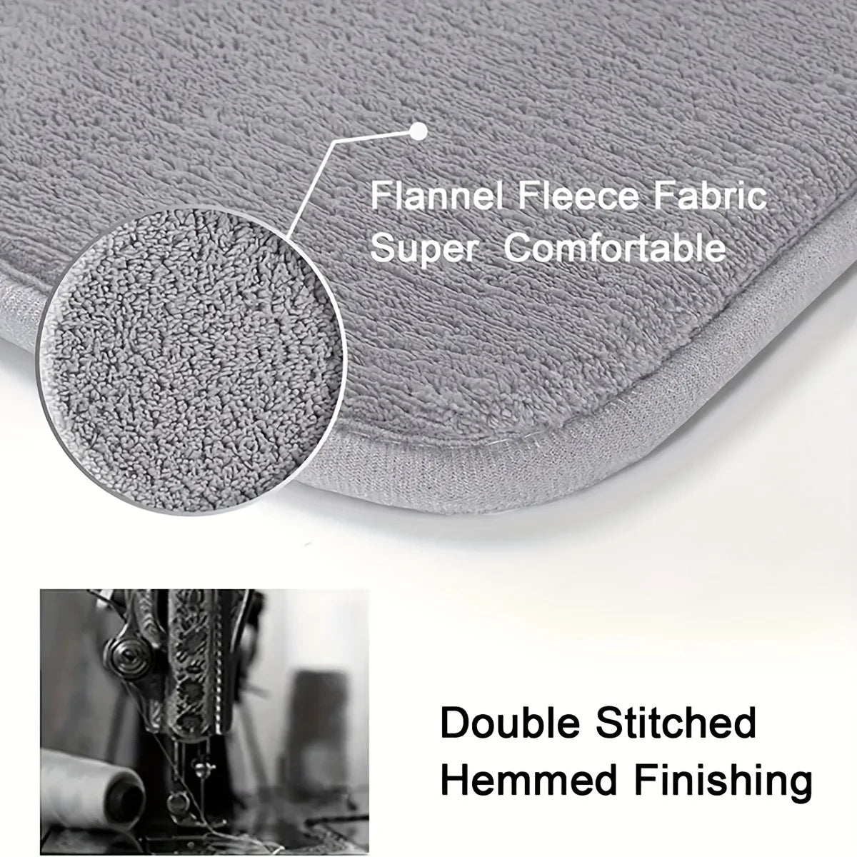 Plush Absorbent Polyester Bathroom Mats Non Slip Square Floor Rugs