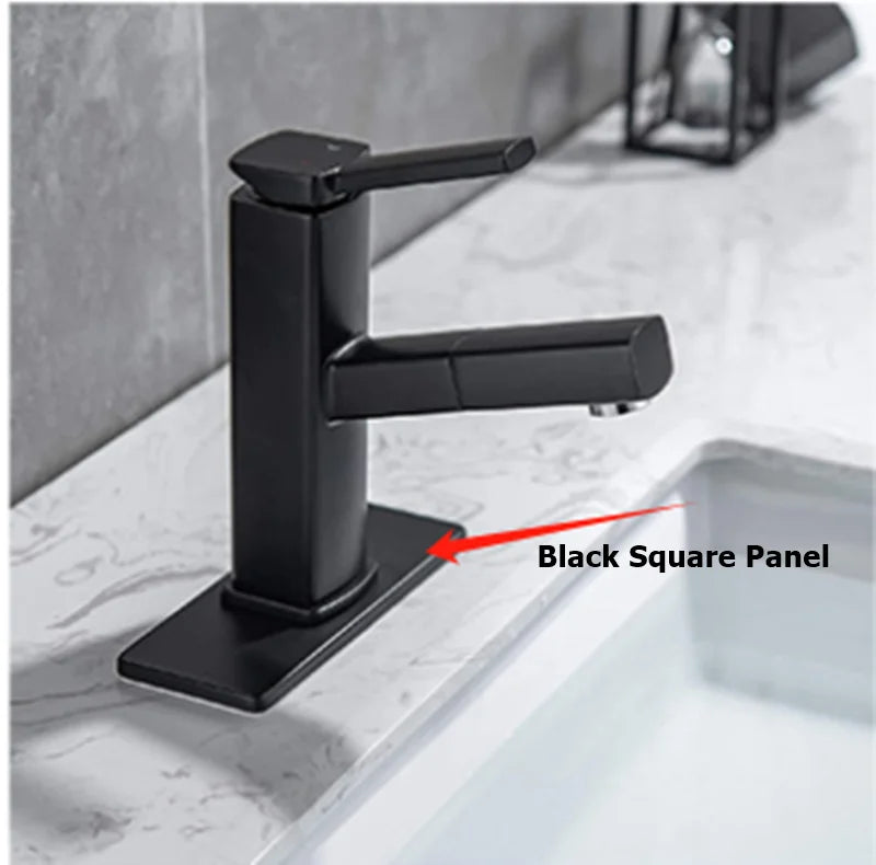 304 Stainless Steel Square Deck Mounted Faucet For Cold And Hot Water Bathroom