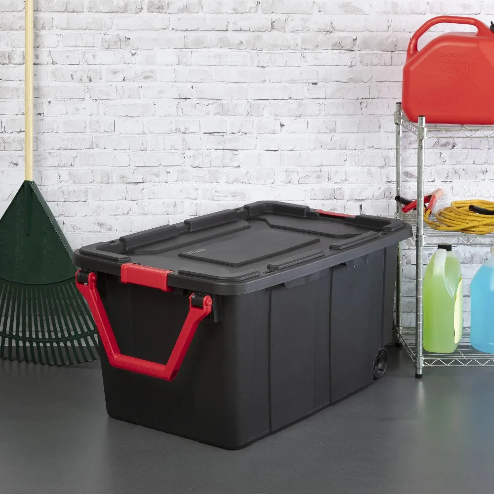 Sterilite Industrial Wheeled Plastic Storage Bin Pack Of 2