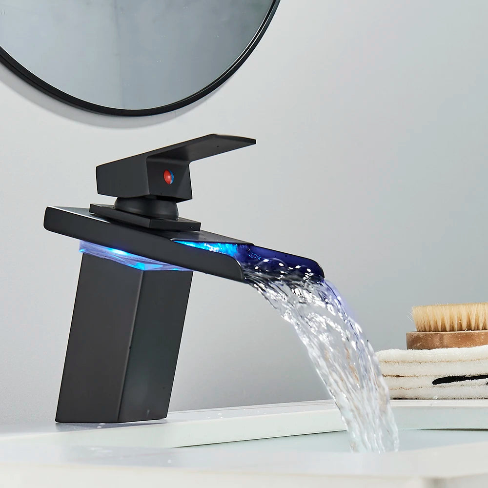 MYQualife Single Handle Led Color Changing Basin Faucet