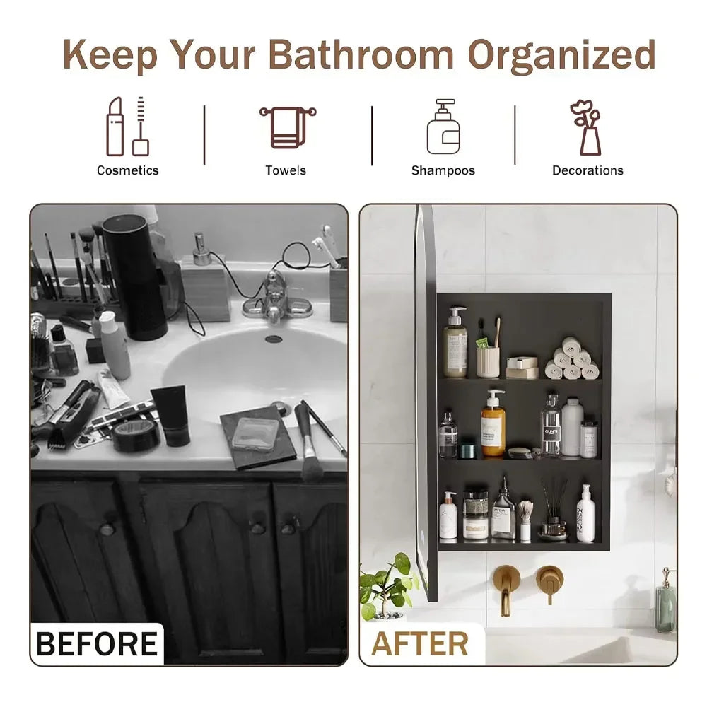 Round Wall Mounted Bathroom Medicine Cabinet With Mirror