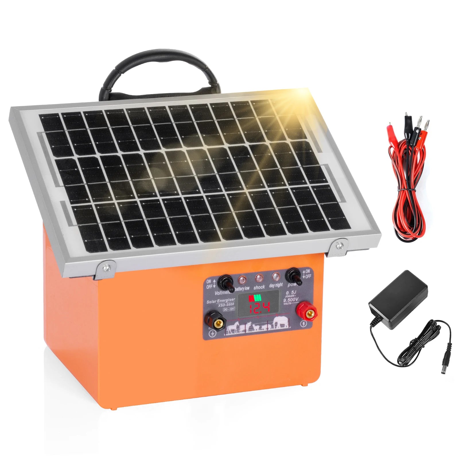 32KM Solar Electric Fence Charger 9.5KV 0.5J for Livestock Horses - Home and Haven Store